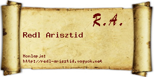 Redl Arisztid névjegykártya